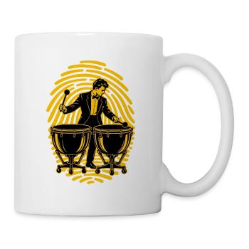 Pauke Pauker Im Fingerabdruck Percussion - Tasse - Weiß - Rechts