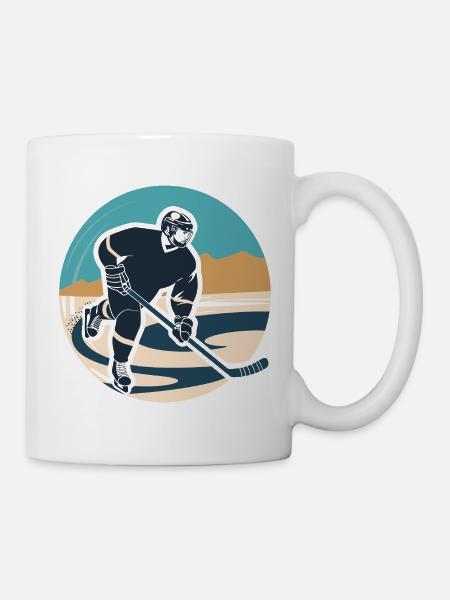 Eishockeyspieler Grafik - Tasse - Weiß