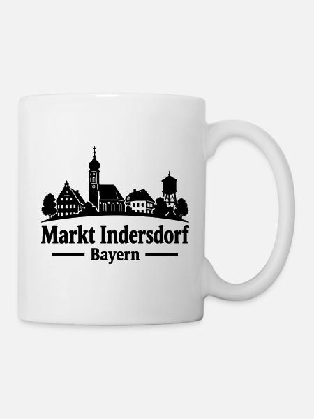 Markt Indersdorf Bayern Silhouette - Tasse - Weiß