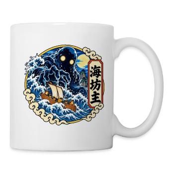 Die Umi-Bozu, ein Schiffbruch-Yokai der Meere - Tasse - Weiß - Rechts