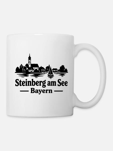 Steinberg See Silhouette Bayern - Tasse - Weiß