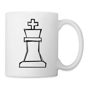 Schachkönig handgezeichnet - Tasse - Weiß - Rechts