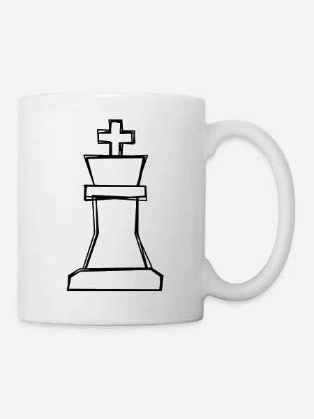 Schachkönig handgezeichnet - Tasse - Weiß