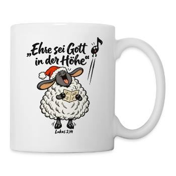 Chor Weihnachten Sopran Schaf Kirchenchor Geschenk - Tasse - Weiß - Rechts