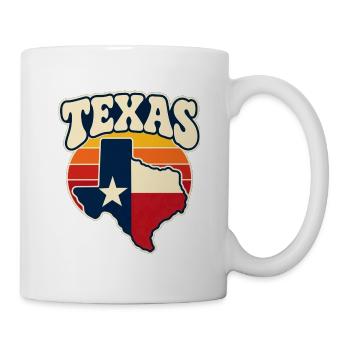 Texas Sonnenuntergang Silhouette - Tasse - Weiß - Rechts