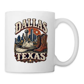 Dallas Texas Cowboy Skyline - Tasse - Weiß - Rechts