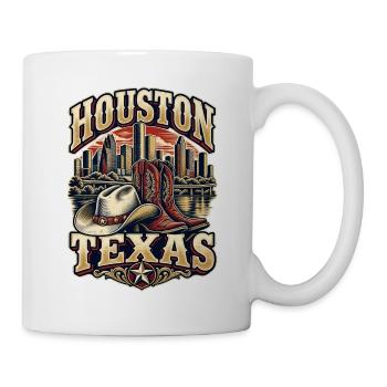 Texas Western Skyline Vintage - Tasse - Weiß - Rechts