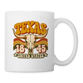 Texas Schädel Retro 1845 Motiv - Tasse - Weiß - Rechts