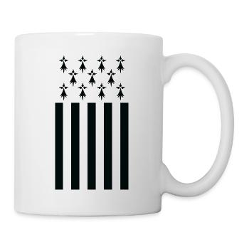 Hermine gestreiftes Brittany T-Shirt Humorgeschenk - Tasse - Weiß - Rechts