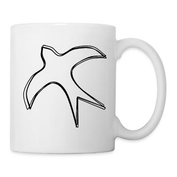 Schwalbe handgezeichnet - Tasse - Weiß - Rechts