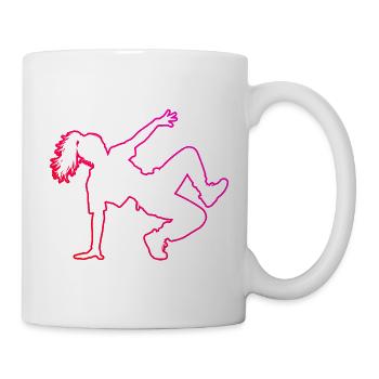Geschenkidee für die Breakdancerin mit Break Dance - Tasse - Weiß - Rechts
