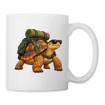 Wandernde Schildkröte - Tasse - Weiß - Rechts