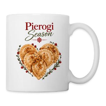 Pierogi-Saison polnisches Weihnachtsessen-Design - Tasse - Weiß - Rechts