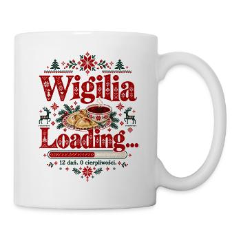 Wesolych Swiat Weihnachts-Elch-Lebkuchen-Design - Tasse - Weiß - Rechts