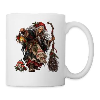 Weihnachts-Baba-Jaga-Slawisches Winterhexen-Design - Tasse - Weiß - Rechts