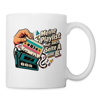 80er Musik Fan Mixtape Kassette Retro Nostalgie - Tasse - Weiß - Rechts