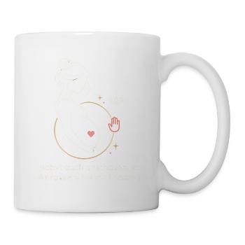 Schwangerschaft Babybauch anfassen Spruch - Tasse - Weiß - Rechts