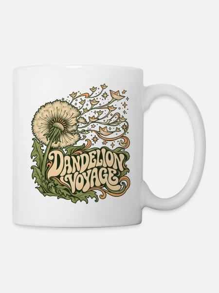 Dandelion Voyage: Psychedelic Bloom - Tasse - Weiß