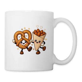 Brezel Gebrannte Mandeln Kawaii Tanz T-Shirt - Tasse - Weiß - Rechts