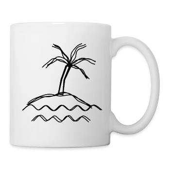 Insel handgezeichnet - Tasse - Weiß - Rechts