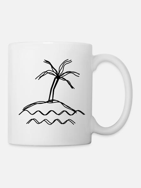 Insel handgezeichnet - Tasse - Weiß