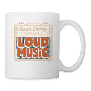 Clean Living Loud Music Straight Edge Nüchtern - Tasse - Weiß - Rechts