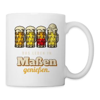 Das Leben in Maßen genießen - Tasse - Weiß - Rechts