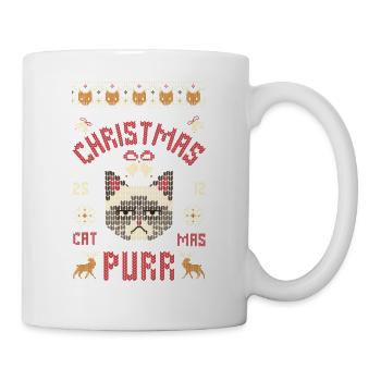 Ugly Christmas Katze - Tasse - Weiß - Rechts