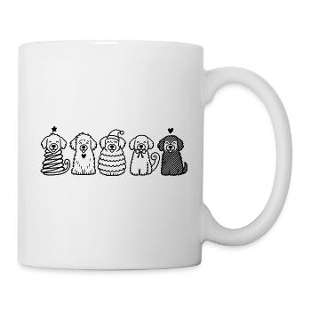 Süsse Weihnachts Hunde  - Tasse - Weiß - Rechts