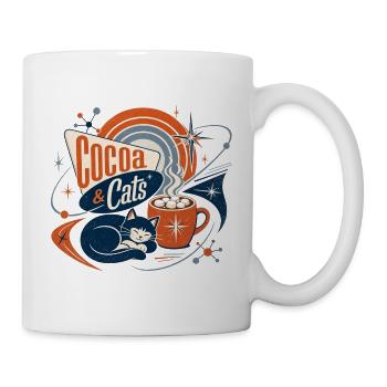Kakao & Katzen Retro - Tasse - Weiß - Rechts