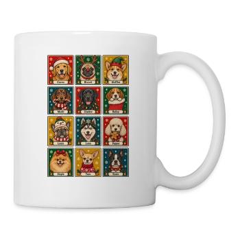 Weihnachtshundeporträts – Festliche Hunderassen - Tasse - Weiß - Rechts