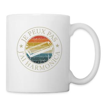 Ich Kann Nicht Ich Habe Mundharmonika Retro - Tasse - Weiß - Rechts