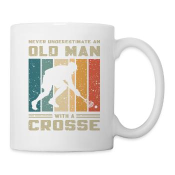 Lacrosse Unterschätze nicht Alten Mann Mit Crosse - Tasse - Weiß - Rechts