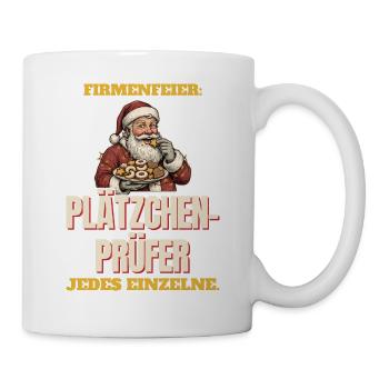 Firmenfeier: Plätzchen-Prüfer - Tasse - Weiß - Rechts