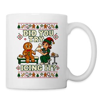 Weihnachten Pflege Lebkuchen Humor Pflege - Tasse - Weiß - Rechts