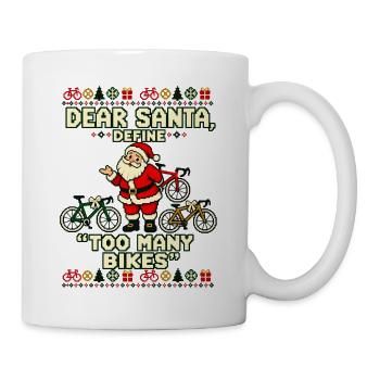 Weihnachten Rennrad Fahrrad Humor - Tasse - Weiß - Rechts