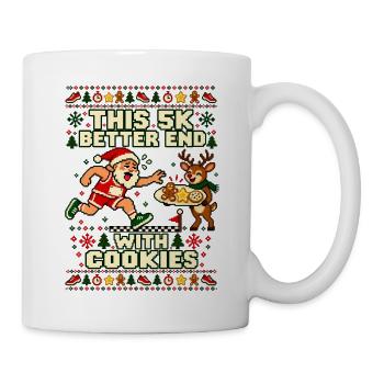 Weihnachten Läufer Joggen Kekse - Tasse - Weiß - Rechts