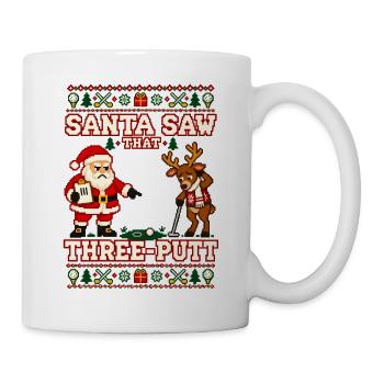 Weihnachten Golf Golfer Putten Geschenkidee - Tasse - Weiß - Rechts