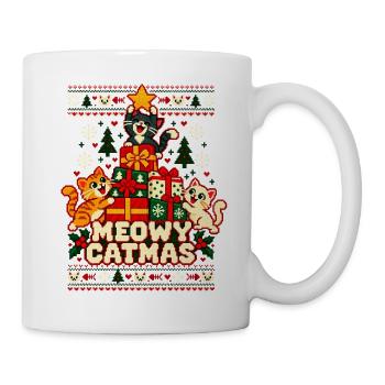 Weihnachten Katzen Meowy Catmas - Tasse - Weiß - Rechts