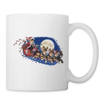 Nacht-Schlitten mit Punk Weihnachtshasen - Tasse - Weiß - Rechts