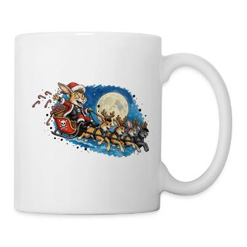 Punk-Mondnacht-Hasen-Schlittenzug - Tasse - Weiß - Rechts