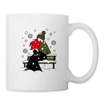 ragazza_capelli_rossi-_sotto_la_neve_con_gatto_ - Tasse - Weiß - Rechts