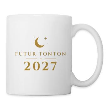 Zukünftiger Onkel 2027 – Ankündigung der Golden-Mond-Schwangerschaft - Tasse - Weiß - Rechts