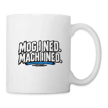 Industrielle Distressed Typografie Blau-Pinsel - Tasse - Weiß - Rechts
