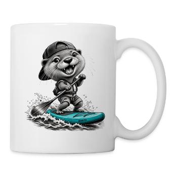 Standup-Otter Surfing - Tasse - Weiß - Rechts