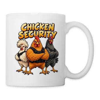 Hühner Security Team im Comicstil - Tasse - Weiß - Rechts