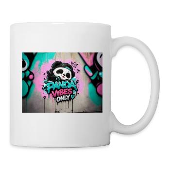 Panda Vibes Only Graffiti - Tasse - Weiß - Rechts