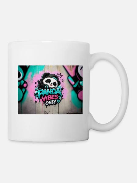 Panda Vibes Only Graffiti - Tasse - Weiß
