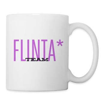 TEAM FLINTA LILA SCHRIFT FEMINISMUS QUEER  - Tasse - Weiß - Rechts