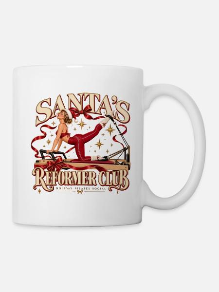 Weihnachts-Pilates-Reformer - Tasse - Weiß
